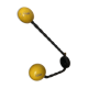 Patère vintage 2 boules en bois jaune
