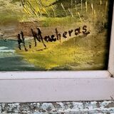 Painting on canvas 60s . signed h.macheras