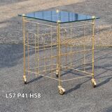 Side table, rolling trolley, vintage vinyl door