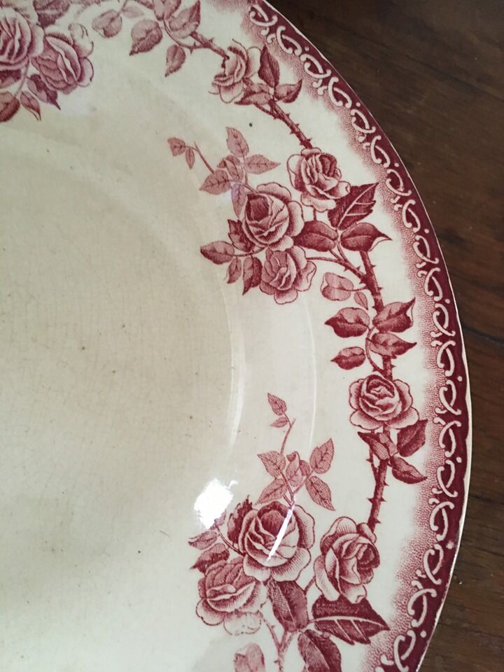 Set of five iron earth soup plates