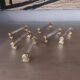 6 silver metal knife holders