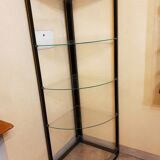 Pierre Vandel glass corner bookcase Paris