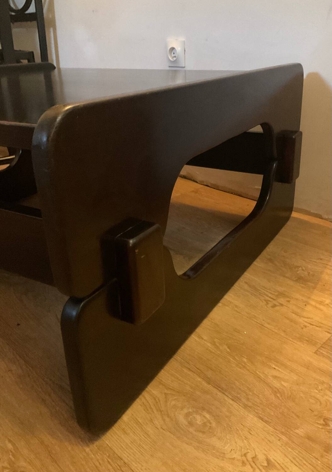 Scandinavian coffee table in brown wood from the 60s and 70s