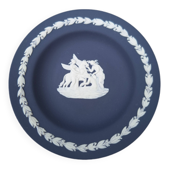 Coupelle ronde Jasperware de Wedgwood en porcelaine bleue foncée, made in England