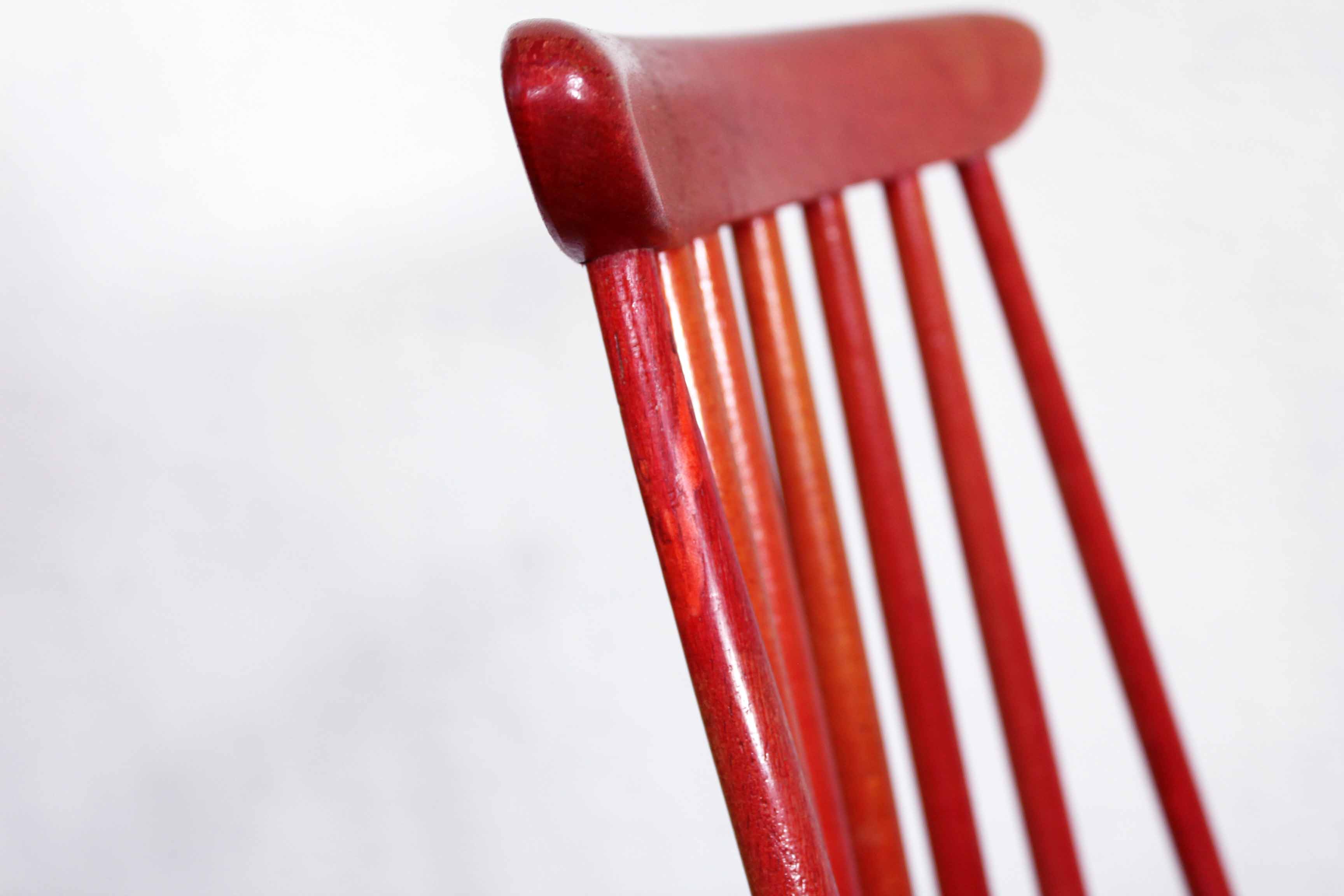 Red Fanett chair by Tapiovaara
