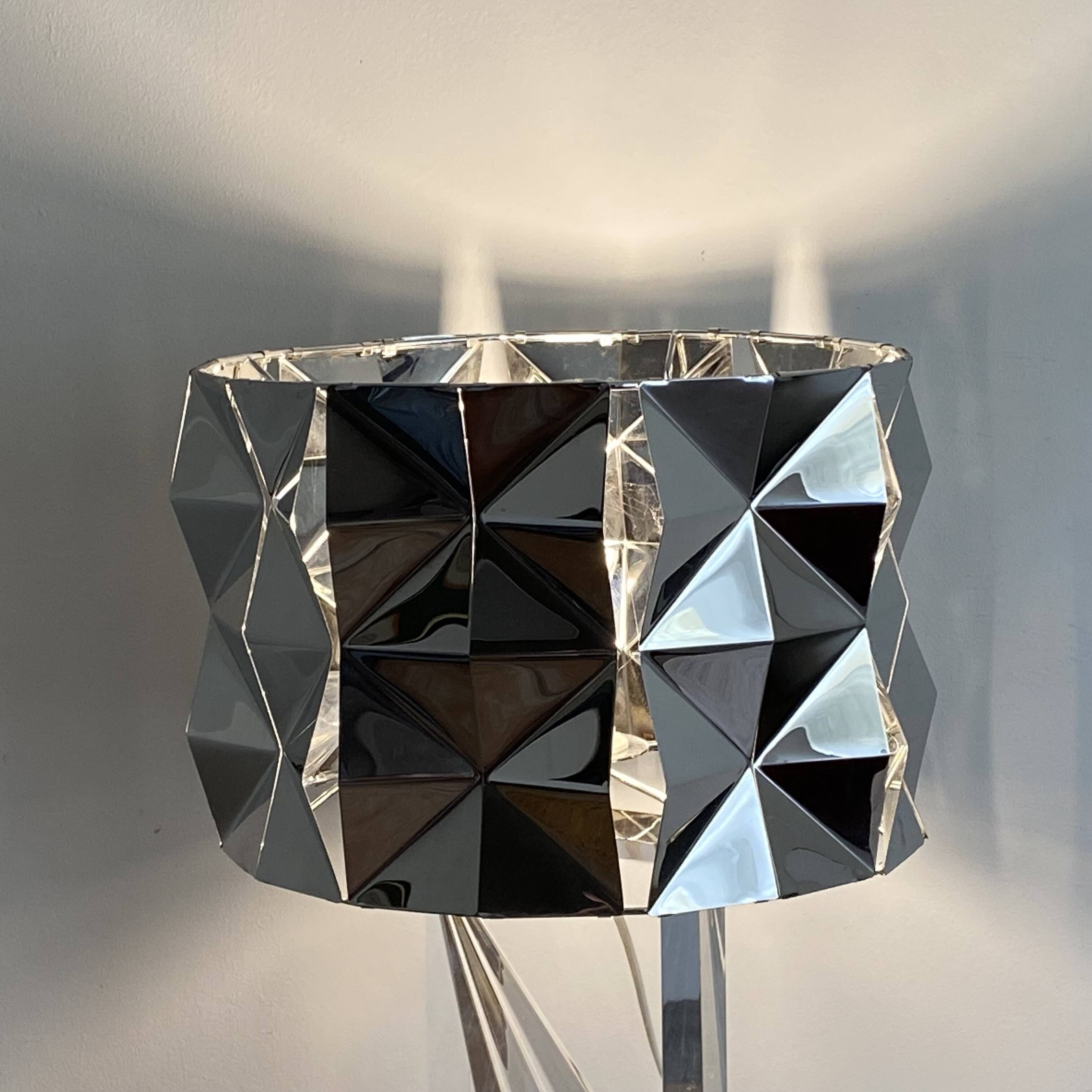 Kinetic lamp. 1980. Plexiglas and chrome-plated stainless steel.