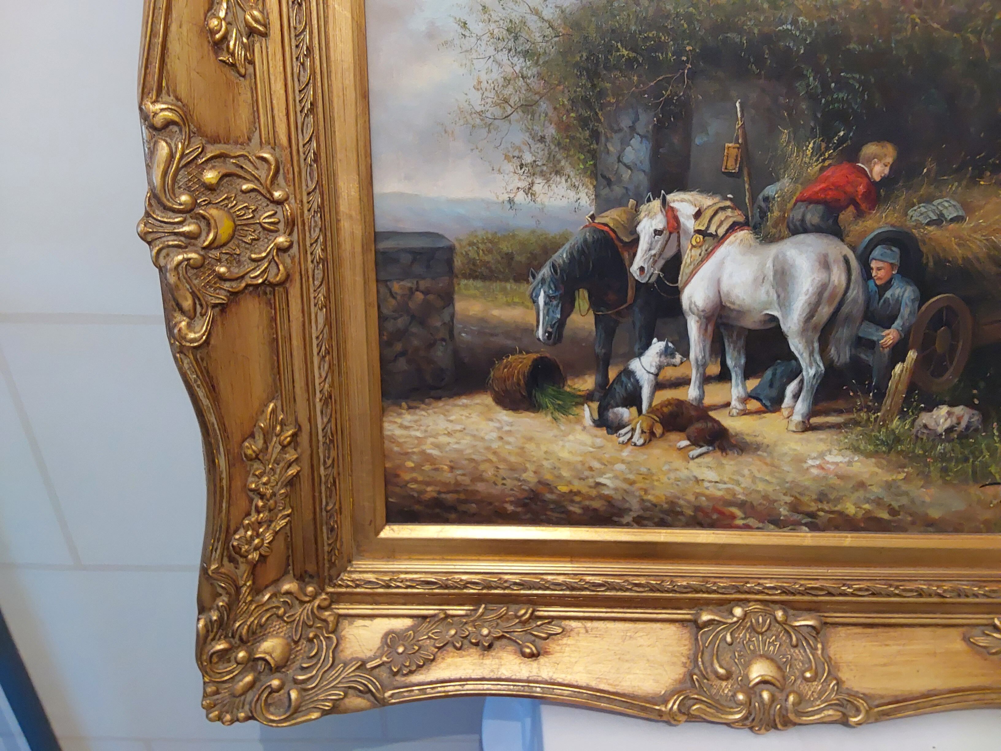 Oil on canvas "The Groom", signed canvas of the beginning of the last century