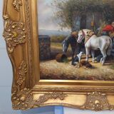 Oil on canvas "The Groom", signed canvas of the beginning of the last century