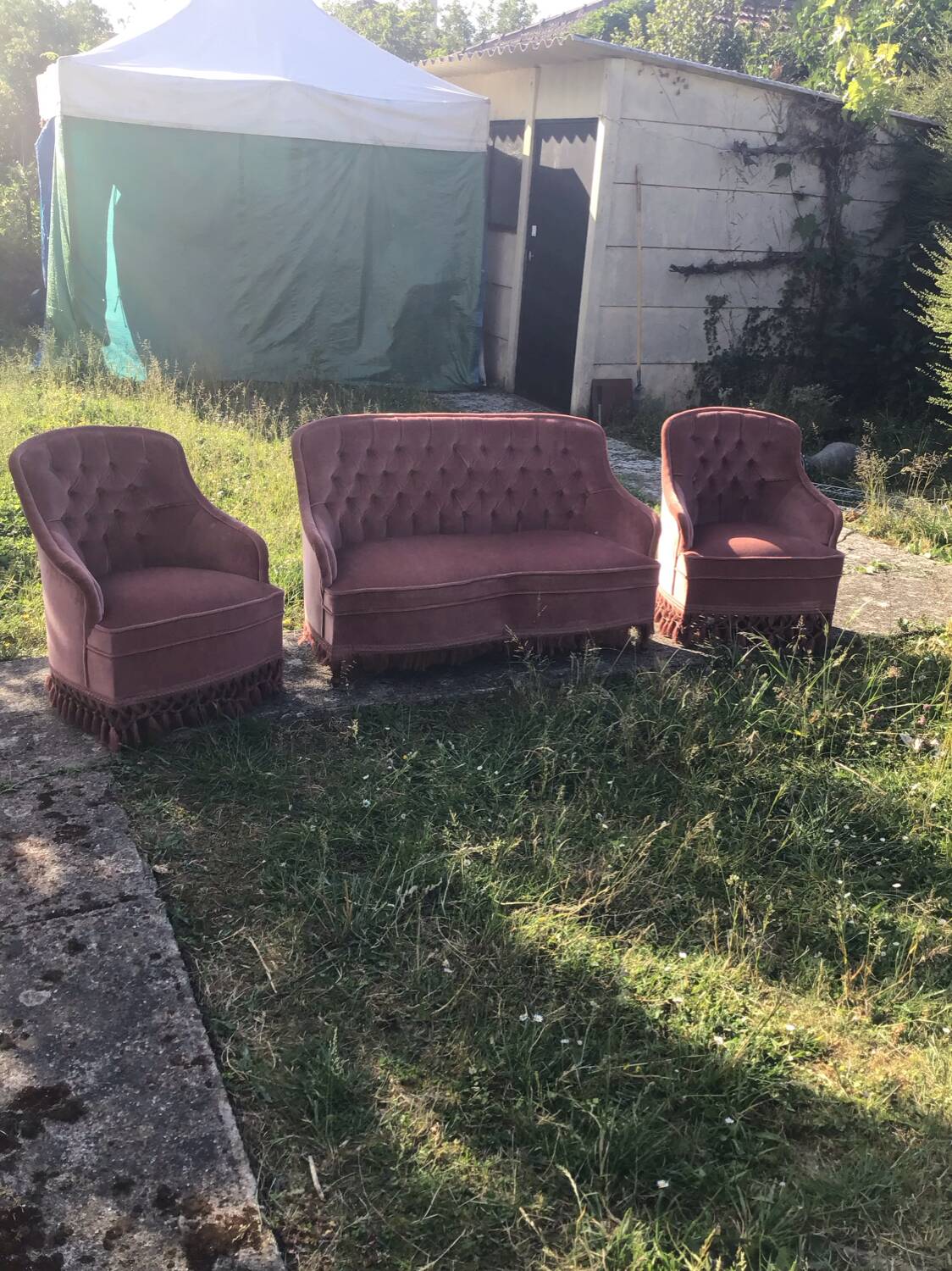 Sofa and 2 toad armchairs