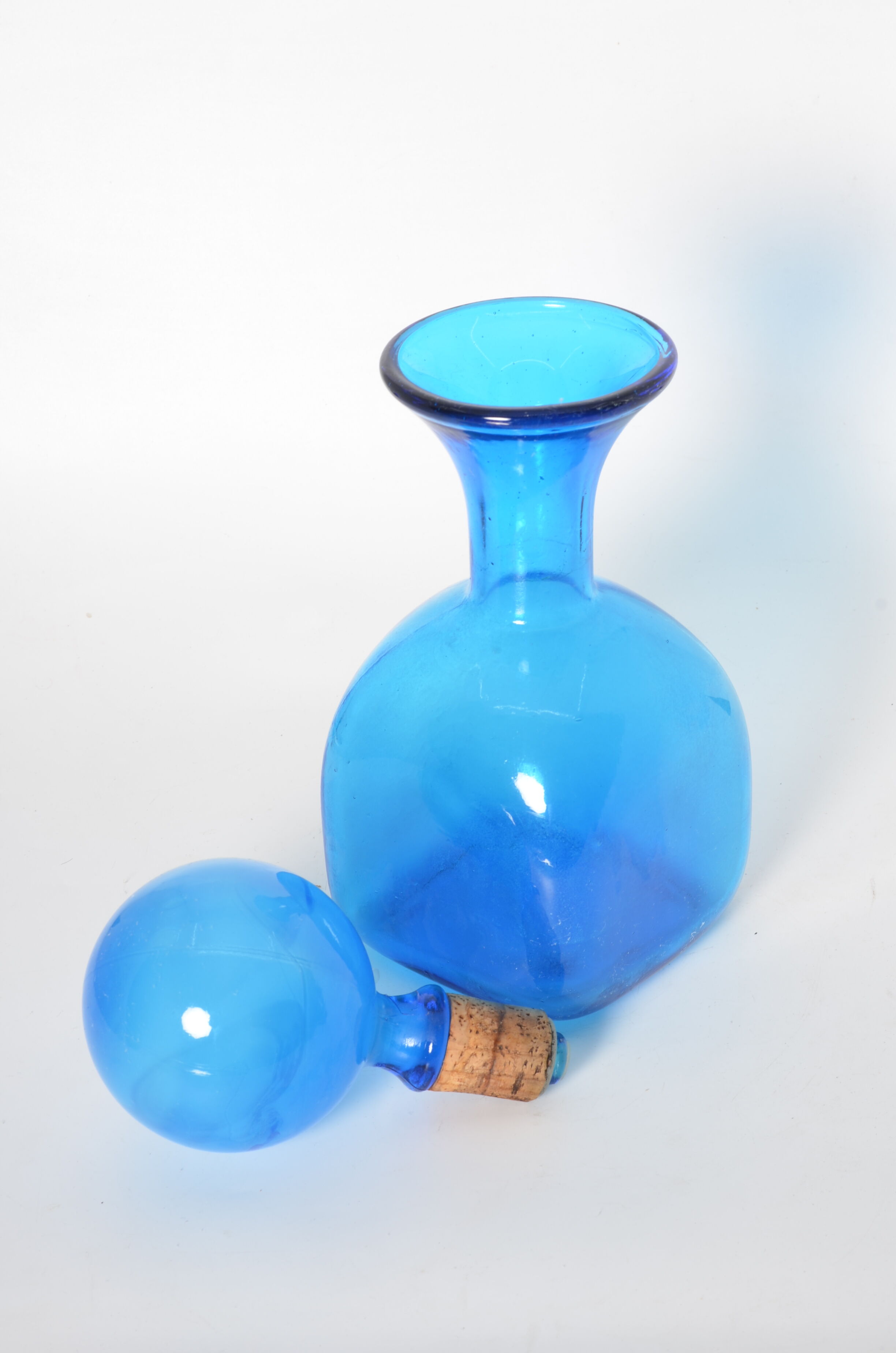 Blue glass decanter