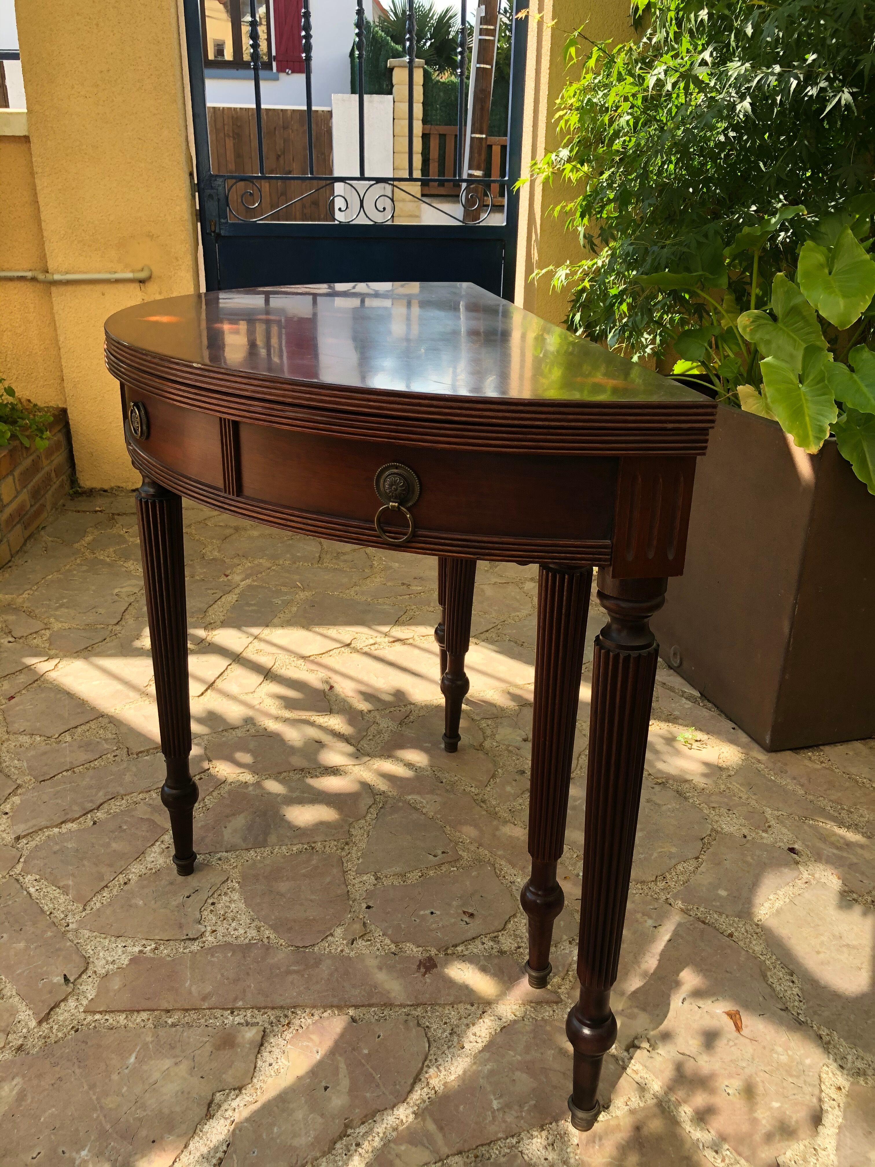 Louis XV-style half moon table