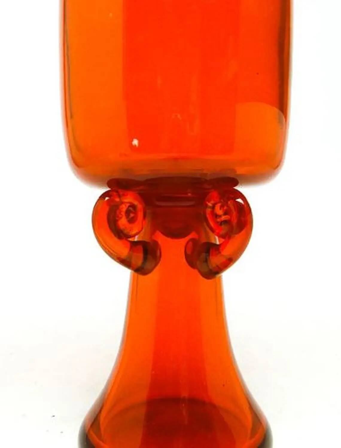 Krakow goblet, mid-century modern, red glass, designed by J. Słuczan-Orkusz, Poland, 1970s