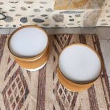 Set de 2 bouts de canapé daim vintage