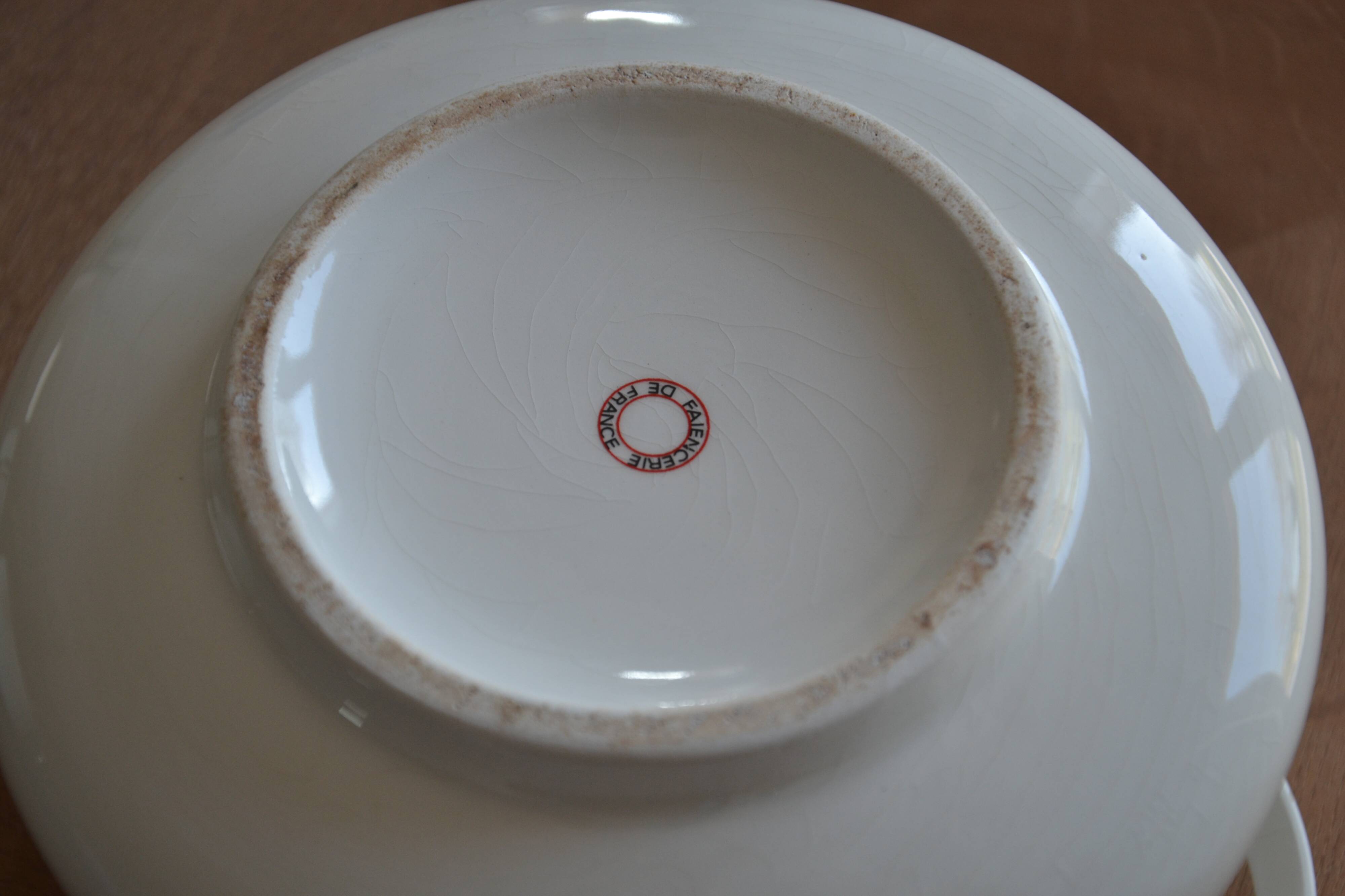 Earthenware soup tureen with rooster design