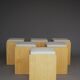 6 minimalist plywood stools with cushions, 1990s