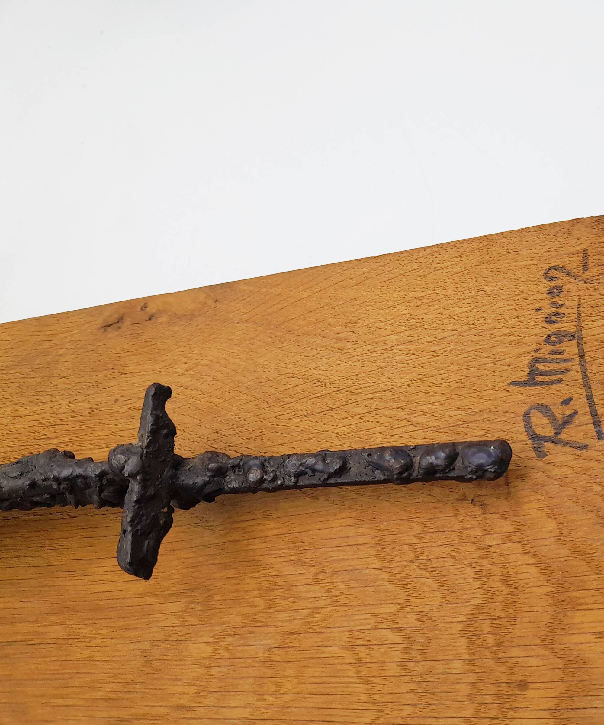 Brutalist sculpture, crucifix by René Mignion, France, 1967