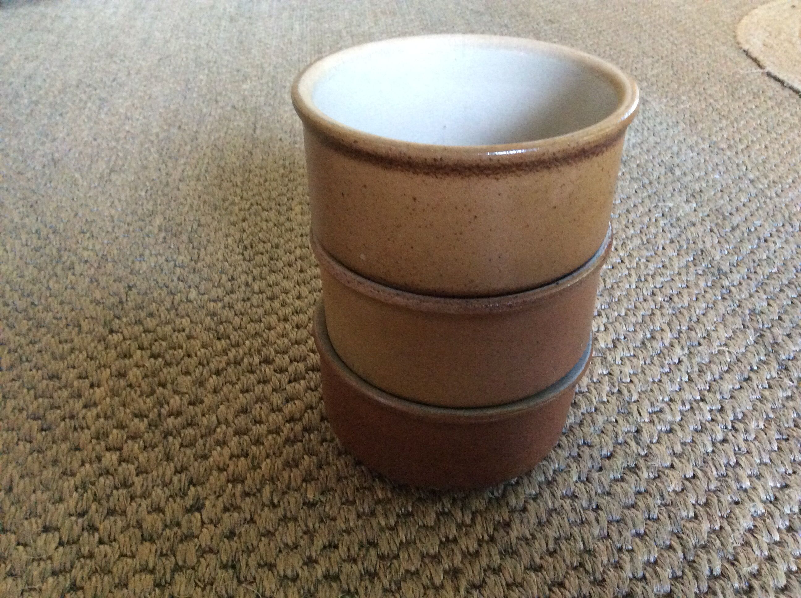 Series of 3 sandstone bowls