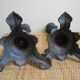 pair old candlesticks tin porcelain old french candlesticks