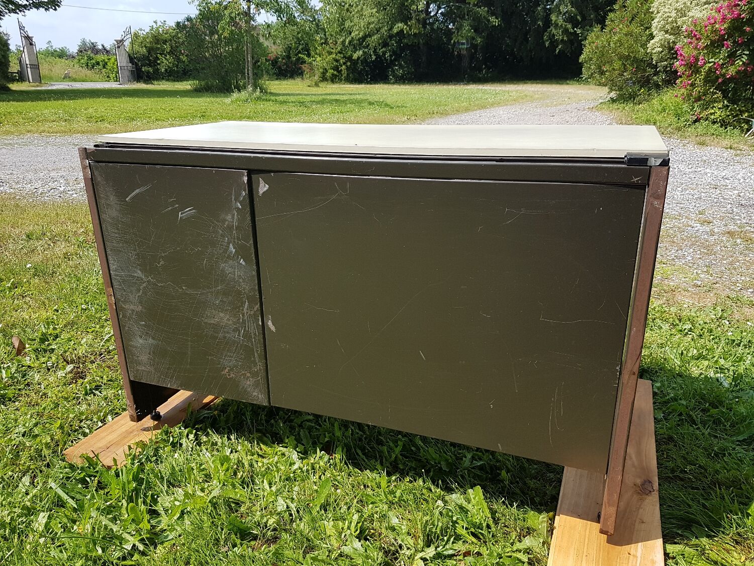 Metal and chrome desk from the 70s