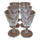 Set of 6 Arlequin liqueur glasses in Reims crystal glass 1950