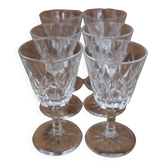 Set of 6 Arlequin liqueur glasses in Reims crystal glass 1950