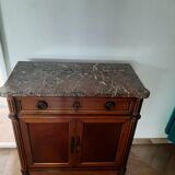 vintage - Small style chest of drawers - Louis XVI marble top with 1 drawer and 2 doors