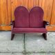 Vintage Art Deco Loveseat with Burgundy Upholstery, 1970