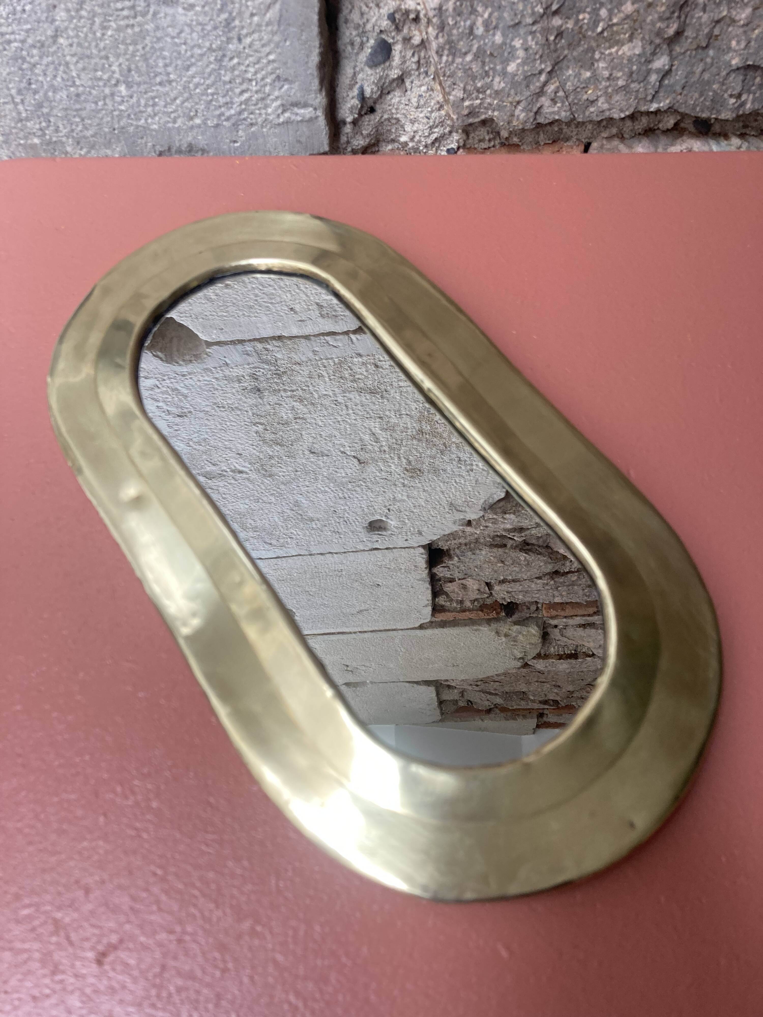 Brass contour mirror 32 x 17cm