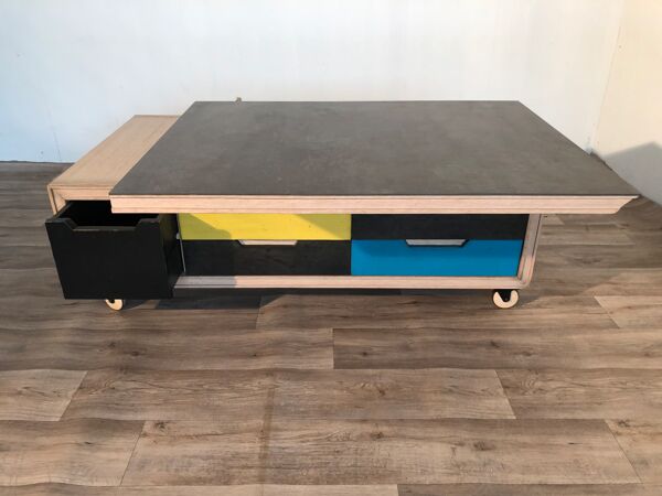 Table basse Dinette Avec Plateau Relevable En Céramique
