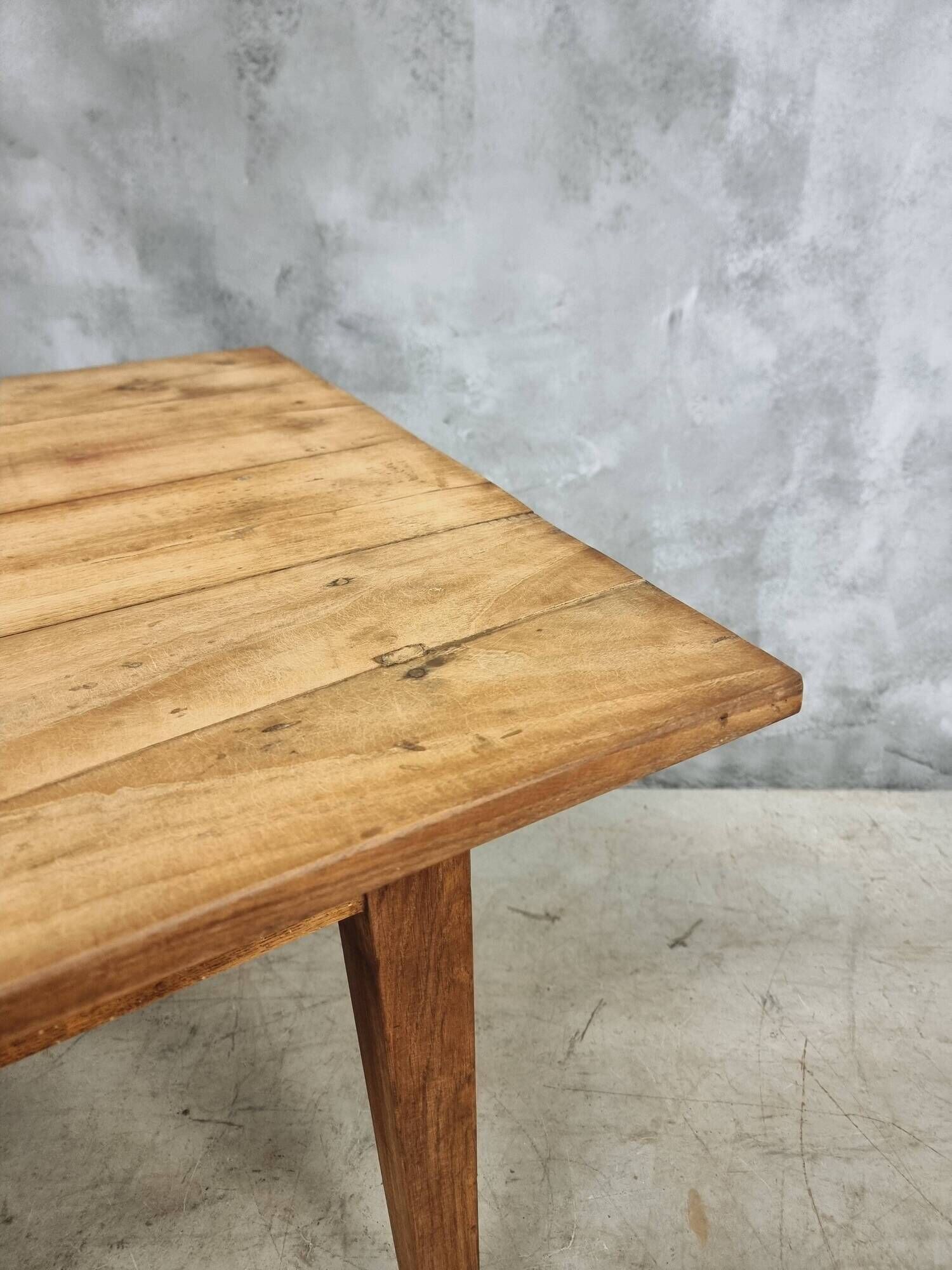 Antique Farmhouse Table French Dining Table in Chestnut Wood 80x200