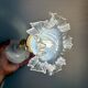 Vintage tulip wall lamp in white and transparent glass