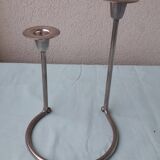 Double candlestick in silver-plated metal