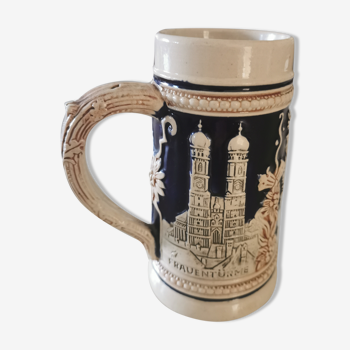 Beer mug made in Germany, Wekara, décor representing 3 German cities