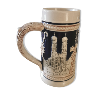 Beer mug made in Germany, Wekara, décor representing 3 German cities