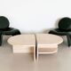 Italian midcentury travertine marble coffee table of two pieces, 1970s