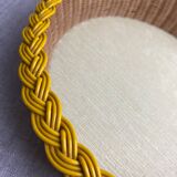 Scoubidou and rattan basket