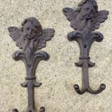 Double cast iron “Angel” coat hook