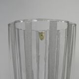 Vase with 12 vertical ribs in frosted glass, Verrerie de Fains, 1950s