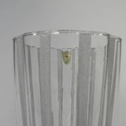 Vase with 12 vertical ribs in frosted glass, Verrerie de Fains, 1950s
