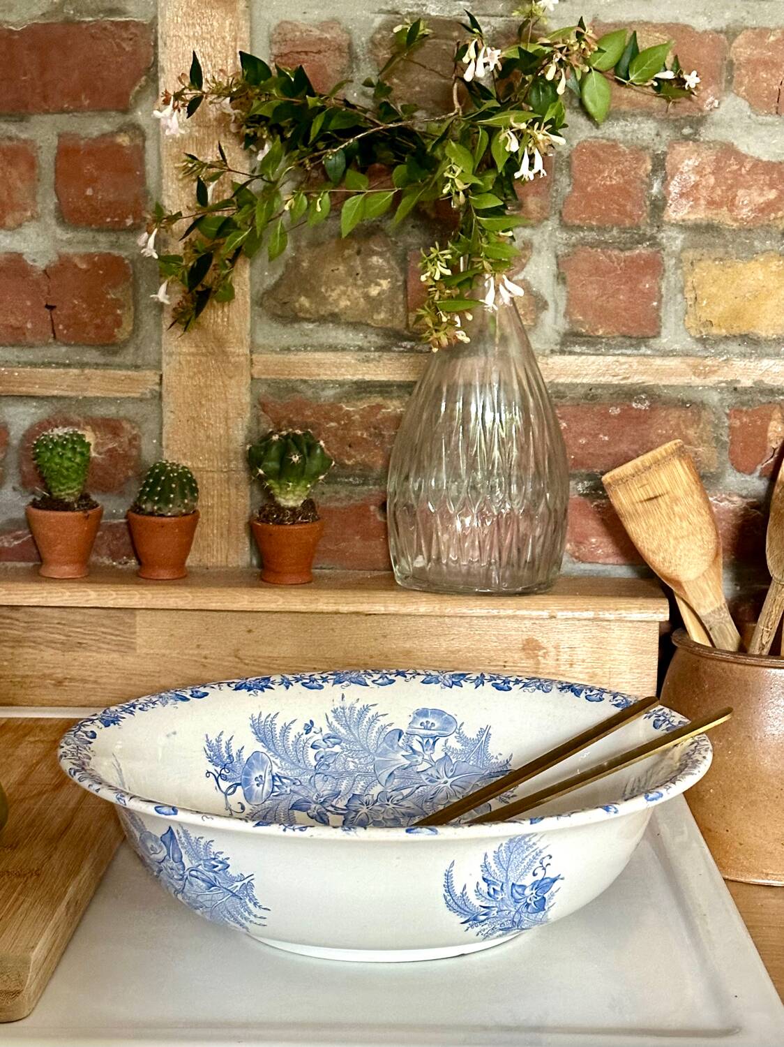 Large old ceramic salad bowl