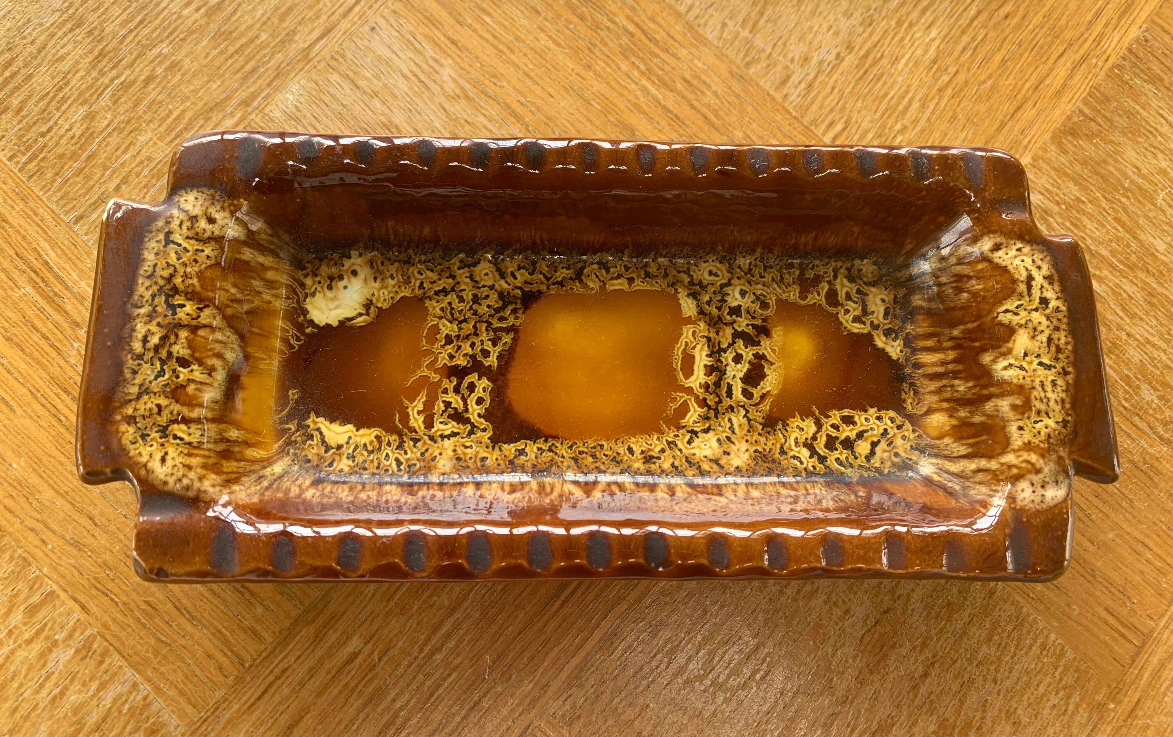 Aperitif servant in glazed ceramic signed by Marius Giuge artisan potter vallauris vintage