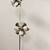2-light flower floor lamp in French design metal from the 70s vintage