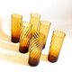 Set of 6 vintage amber glasses Height 17 cm