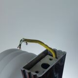 Applique Art Déco en chrome et verre opalin