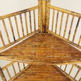 Vintage bamboo etagere corner cabinet