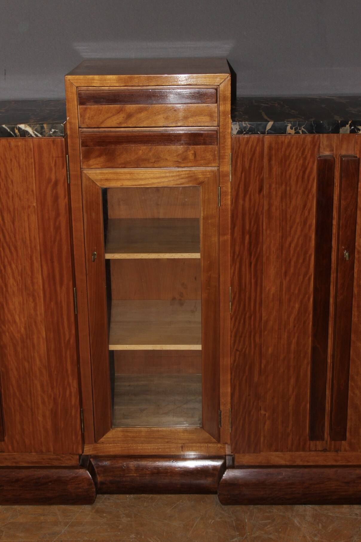 Art Deco mahogany enfilade, attributed to André Sornay around 1930.