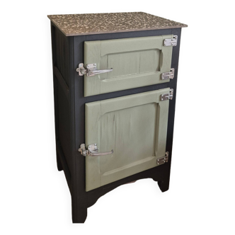 Vintage wooden butcher's fridge cabinet