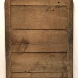 Napoleon III curved mirror, blackened wood frame with cream trim