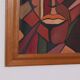 Huile sur toile scandinave originale – “Visage” – TNX 88 cadre vintage