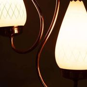 1950s Swedish mid-century suspension, vintage opaline lamp.